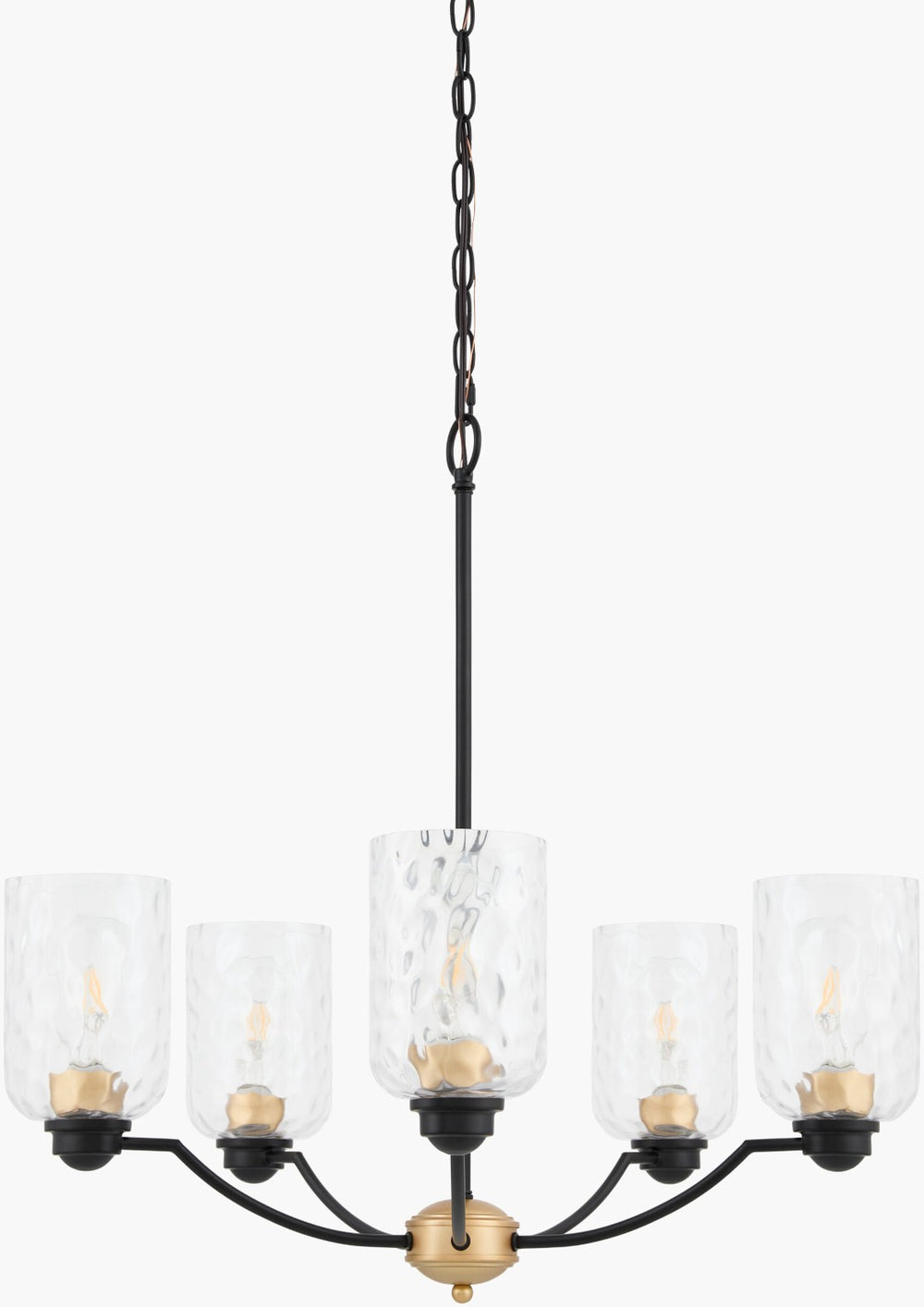 Livabliss Lugo Arts and Crafts Wrought Iron Chandelier with Glass Shades for Dining Rooms LUG-001