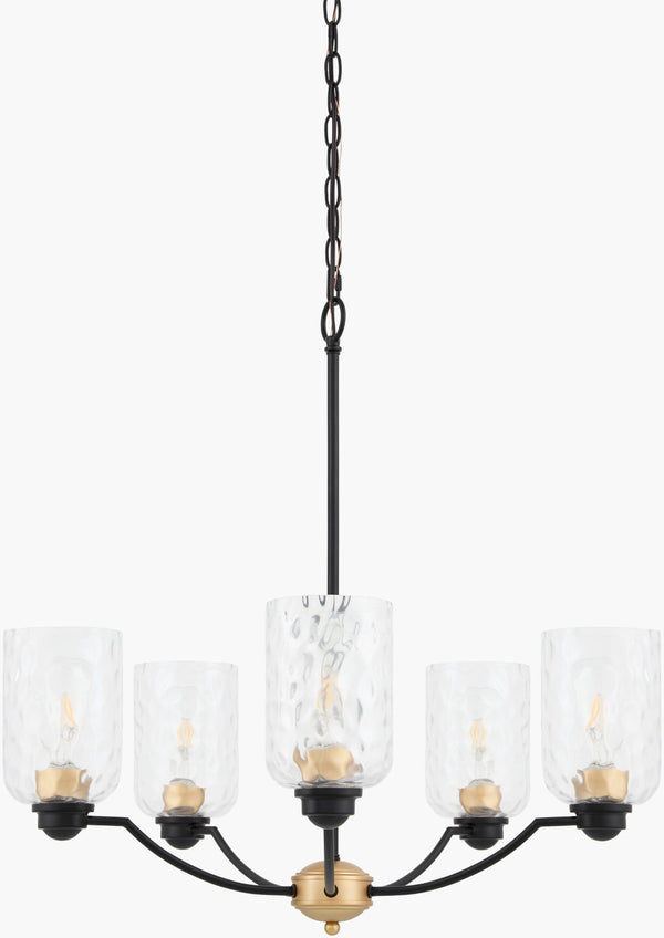 Livabliss Lugo Arts and Crafts Wrought Iron Chandelier with Glass Shades for Dining Rooms LUG-001