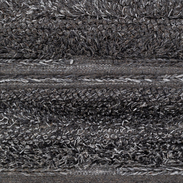 Surya Lugano 2' X 3' Handmade Bohemian Rug - Luxurious Viscose & Wool Blend With Charming Fringe Detail Charcoal Viscose,Wool Lug2301-23