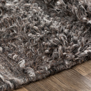 Surya Lugano 2' X 3' Handmade Bohemian Rug - Luxurious Viscose & Wool Blend With Charming Fringe Detail Charcoal Viscose,Wool Lug2301-23