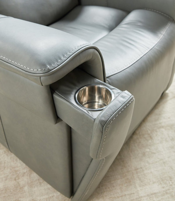 Hooker Furniture Lyra Zero Gravity Recliner In Sahara Sandalwood Leather With Power Headrest, Lumbar & Usb Port Medium Gray SS608-PHZL1-093