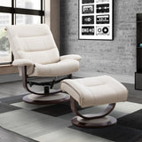 Parker House Parker Living Knight - Oyster Manual Reclining Swivel Chair and Ottoman Oyster 70% Polyester, 30% PU (W) MKNI#212S-OYS