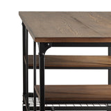 Homelegance By Top-Line Delano Industrial Modern Rustic Storage Desk Black Veneer