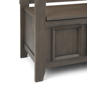 English Elm Amherst Solid Wood Entryway Storage Bench - Rustic Farmhouse Grey With Hidden Storage & Seating B136P158268