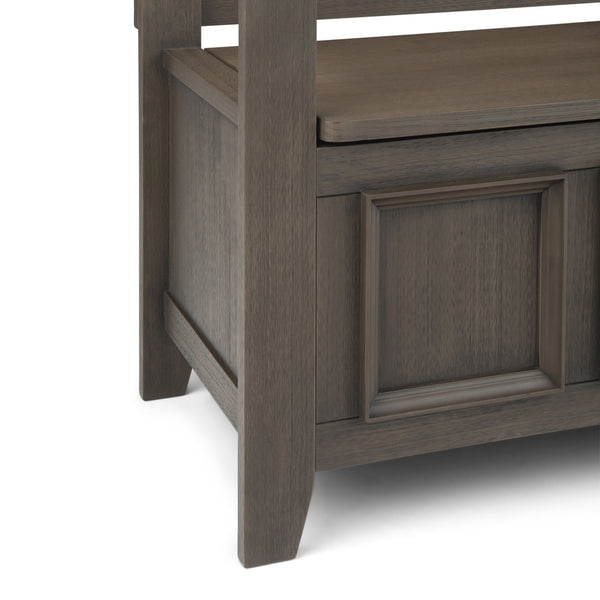 English Elm Amherst Solid Wood Entryway Storage Bench - Rustic Farmhouse Grey With Hidden Storage & Seating B136P158268