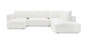 VIG Furniture Divani Casa Lulu - Modern White Fabric Modular Sectional Sofa w/ Left Facing Chaise VGSX-F22053-LAF-WHT