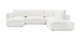 VIG Furniture Divani Casa Lulu - Modern White Fabric Modular Sectional Sofa w/ Left Facing Chaise VGSX-F22053-LAF-WHT