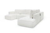 VIG Furniture Divani Casa Lulu - Modern White Fabric Modular Sectional Sofa w/ Left Facing Chaise VGSX-F22053-LAF-WHT