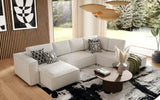 VIG Furniture Divani Casa Lulu - Modern White Fabric Modular Sectional Sofa w/ Left Facing Chaise VGSX-F22053-LAF-WHT