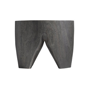 Bernhardt Bernhardt Kateri Carbonized Suar Drum Accent Table In Smoked Truffle — Handcrafted Sculptural Side Table (21"W) 487012