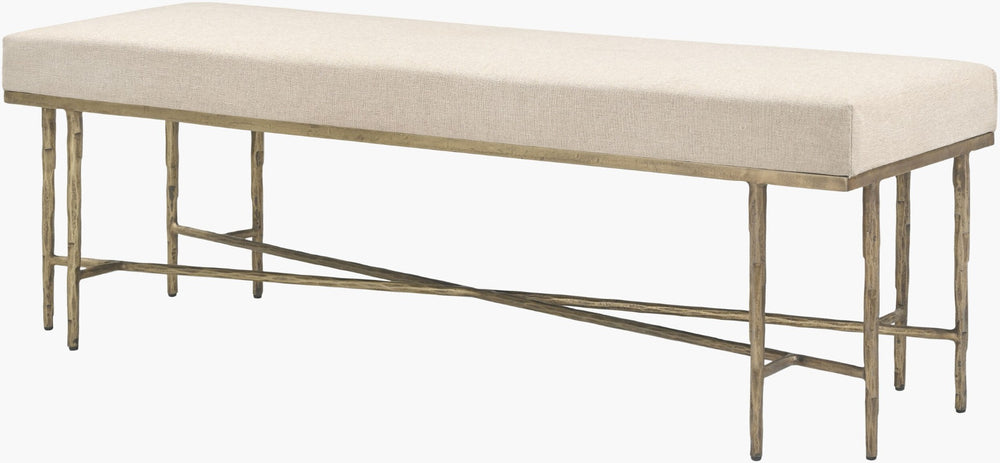 Surya Luno Upholstered Entryway Bench with Foam Fill Low Profile Modern Bedroom Seat LUNO001-186018