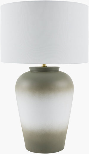 Surya Lucero Ceramic Table Lamp with Linen Shade Arts and Crafts Style for Bedroom or Console LUO-002