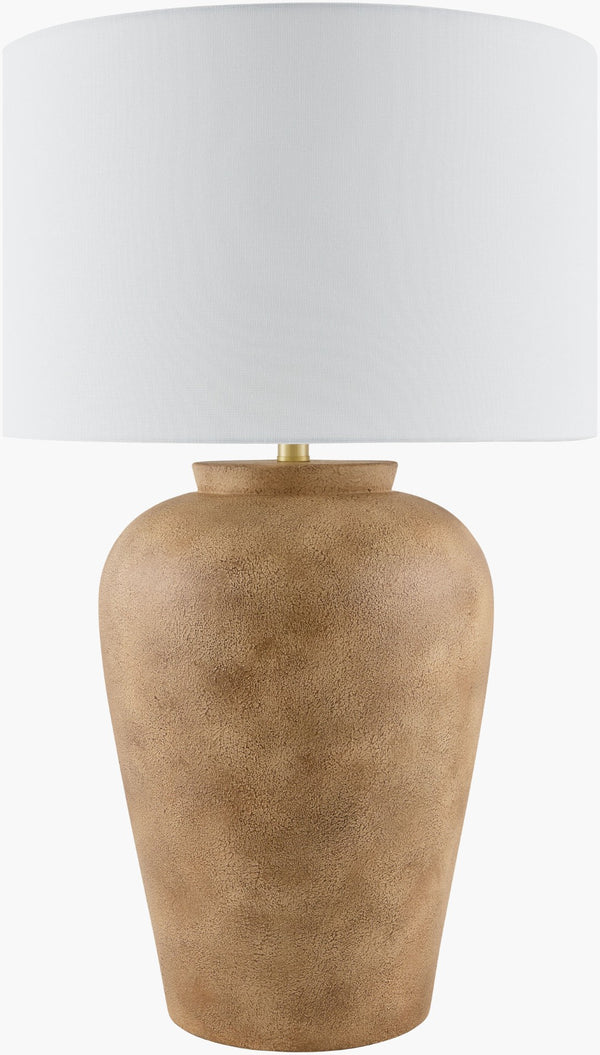 Surya Lucero Ceramic Arts and Crafts Table Lamp with Linen Shade for Craftsman Interiors LUO-007
