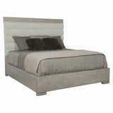 Bernhardt Linea Upholstered King Panel Bed with Wooden Footboard and Side Rails K1108