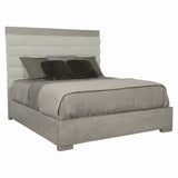 Bernhardt Linea Upholstered Queen Panel Bed with Wooden Footboard and Side Rails K1106