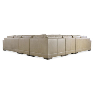 Bernhardt Bernhardt Lars Leather Sectional With Plush Deep Cushions, Wide Track Arms And Textured Wood Block Feet For Modern Living Space Comfort Tan K2092