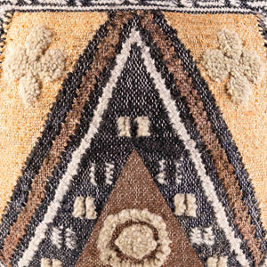 Surya Luanda Hand-woven Pouf - Stylish 18" Multi-textured Ottoman For Living Room & Bedroom Decor Black Jute,Wool,Cotton,Cotton,Polybeads Lupf003-181818