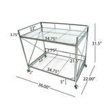 Christopher Knight Home® - Noble House - Ignatius Industrial Modern Iron and Glass Bar Cart, Silver