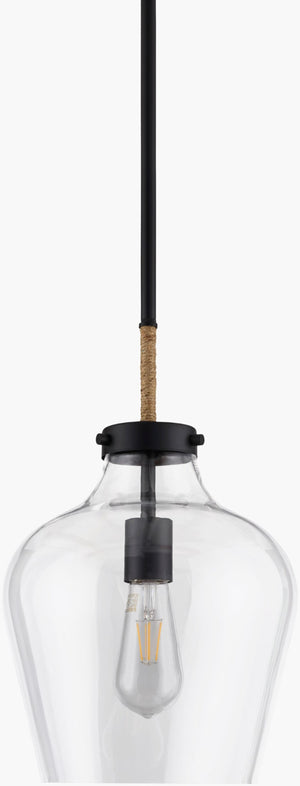 Livabliss Lavaur Wrought Iron Bohemian Pendant Light with Glass Shade for Kitchen or Dining LUR-001