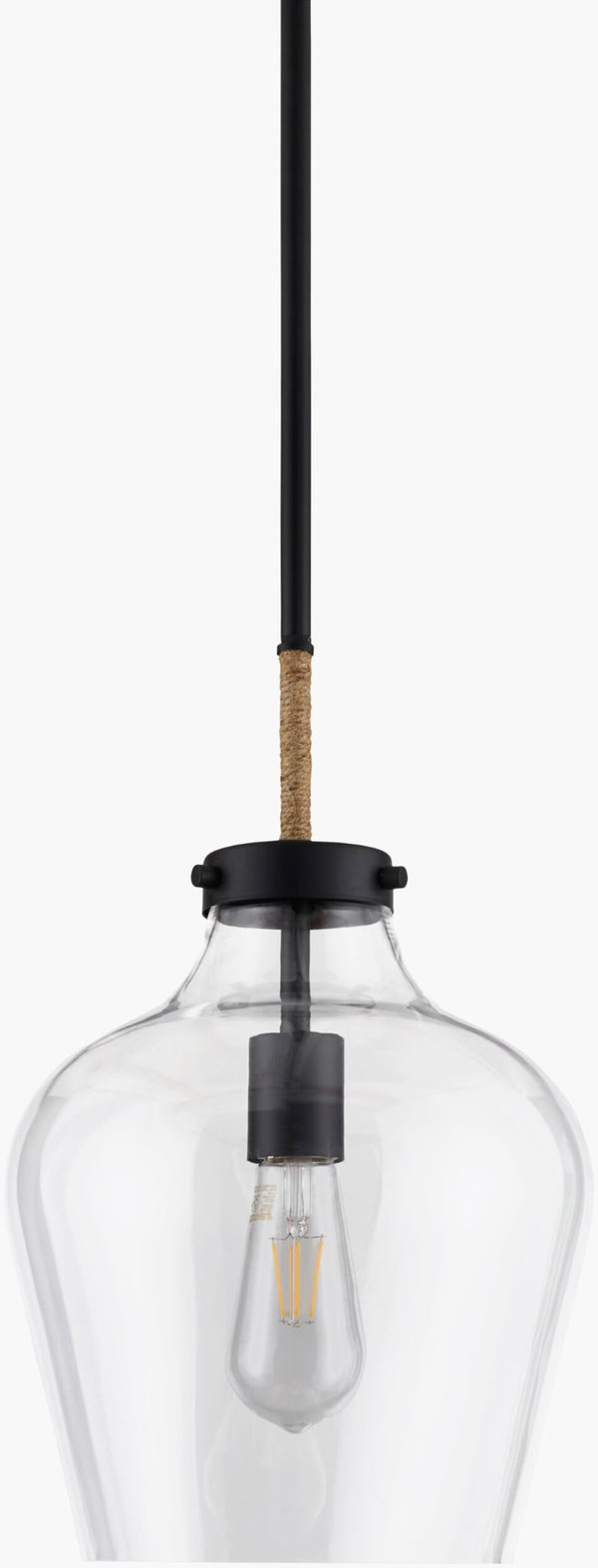 Livabliss Lavaur Wrought Iron Bohemian Pendant Light with Glass Shade for Kitchen or Dining LUR-001