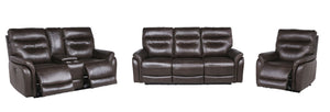 English Elm Steve Silver - Fortuna - 3 Piece Dual Power Reclining Set - Coffee