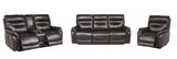 Steve Silver Fortuna 3-Piece Dual Power Reclining Set in Top-Grain Leather - Coffee