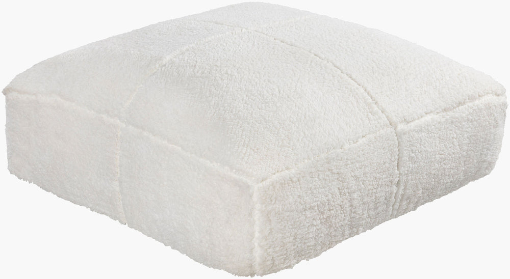 Surya Luis 24" Floor Pillow - Luxurious Comfort & Timeless Style, Machine Washable, Perfect For Any Decor Cream Polyester,Cotton,Polyester,Polyfill Lus001-24246