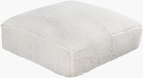 Surya Luis 24" Floor Pillow - Luxurious Comfort & Timeless Style, Machine Washable, Perfect For Any Decor Cream Polyester,Cotton,Polyester,Polyfill Lus001-24246