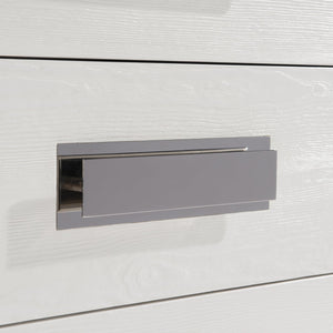 Bernhardt Bernhardt Coro Dresser In Azucar Finish With Polished Stainless Accents, 6 Soft-Close Drawers, 76" Wide 316052