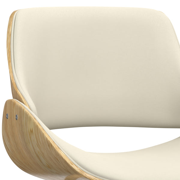 English Elm Malden Bentwood Dining Chair - Mid-Century Style With Curved Wood Back And Plush Comfort Seat B136P158909