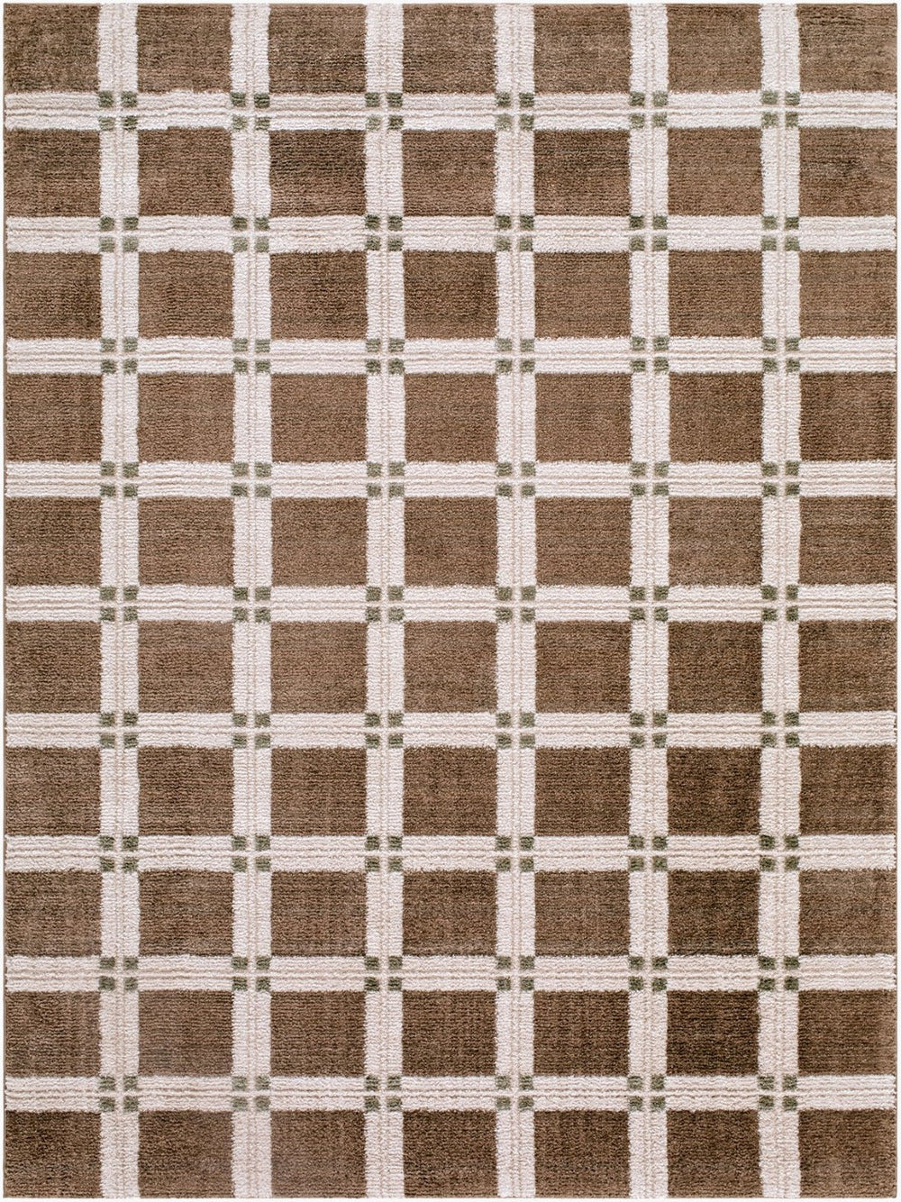 Livabliss La Luna Art Deco Geometric Polypropylene Area Rug for Living Room or Dining Space Dark Brown, Whi 5'3" x 7' LUU2306-575