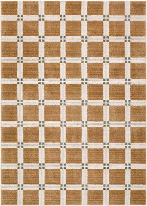 Livabliss La Luna Art Deco Machine Woven Polypropylene Rug for Living Rooms and Hallways Light Brown, Wh 7'10" x 10'2" LUU2307-710102
