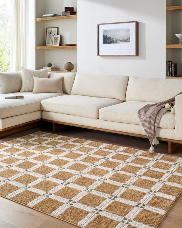 Livabliss La Luna Art Deco Machine Woven Polypropylene Rug for Living Rooms and Hallways Light Brown, Wh 7'10" x 10'2" LUU2307-710102