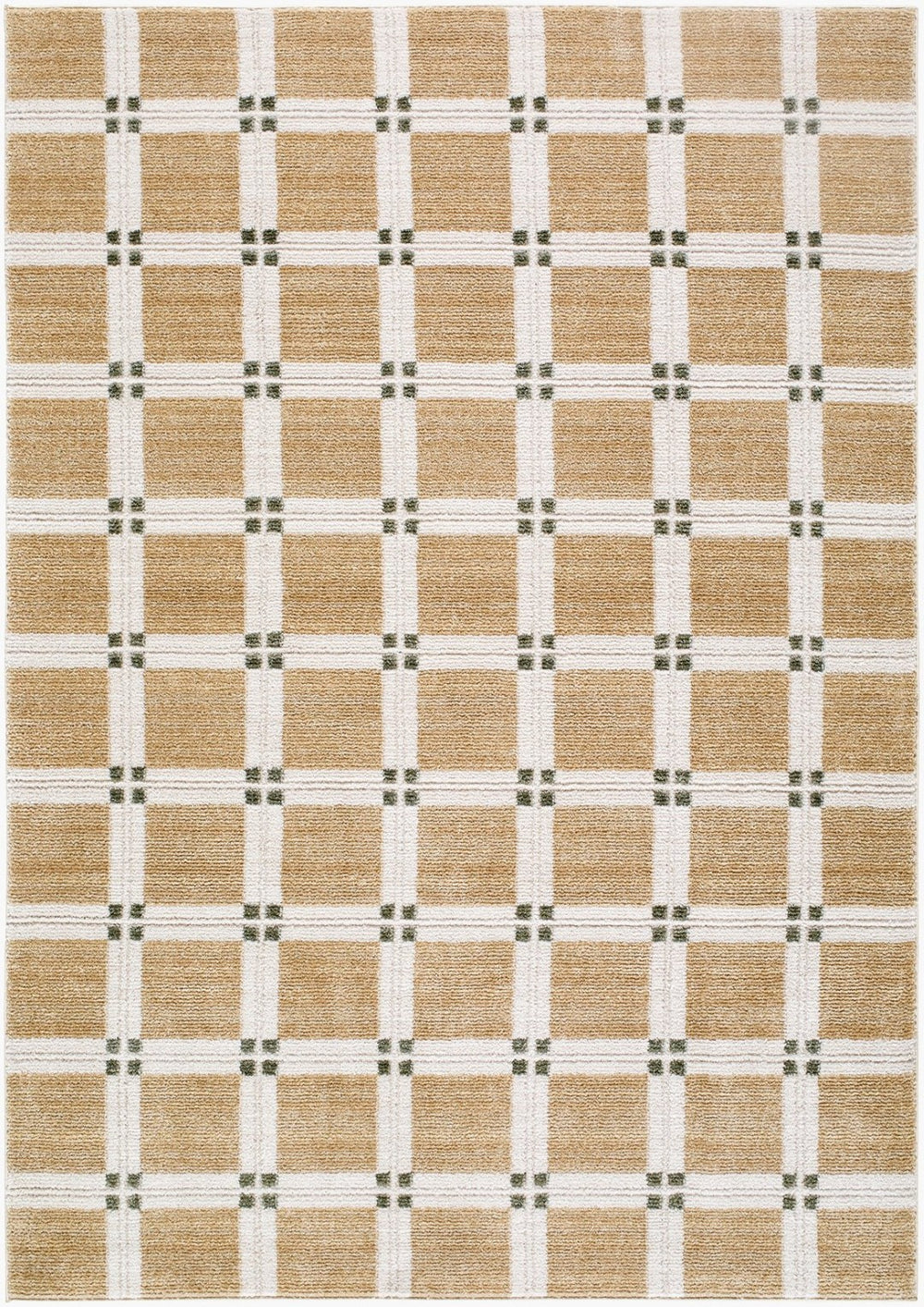 Livabliss La Luna Art Deco Geometric Polypropylene Area Rug for Modern Living Spaces Tan, White 7'10" x 10'2" LUU2308-710102