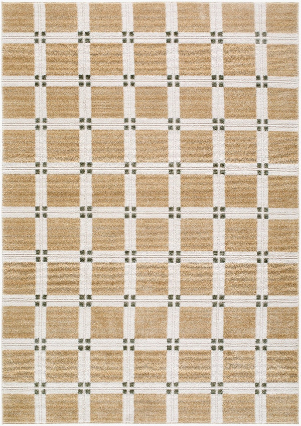 Livabliss La Luna Art Deco Geometric Polypropylene Area Rug for Modern Living Spaces Tan, White 7'10" x 10'2" LUU2308-710102