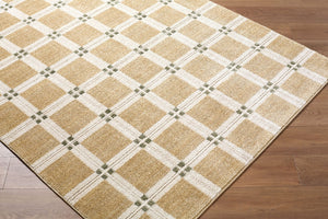 Livabliss La Luna Art Deco Geometric Polypropylene Area Rug for Modern Living Spaces Tan, White 7'10" x 10'2" LUU2308-710102