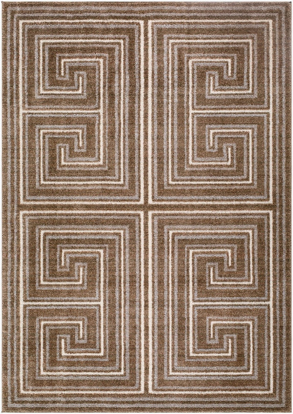 Livabliss La Luna Bohemian Global Polypropylene Area Rug Turkey Woven Medium Pile Living Room Dark Brown, Tau 5'3" x 7' LUU2311-575