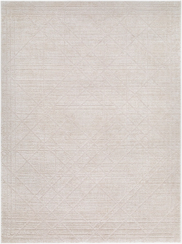 Livabliss La Luna Art Deco Polypropylene Woven Rug for Living Room Dining or Hallway Decor White 7'10" x 10'2" LUU2313-710102