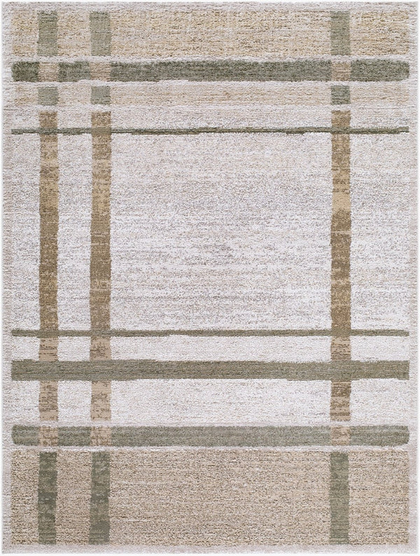 Livabliss La Luna Bohemian Global Polypropylene Rug Woven in Turkey for Living Rooms and Hallways White, Tan 5'3" x 7' LUU2314-575