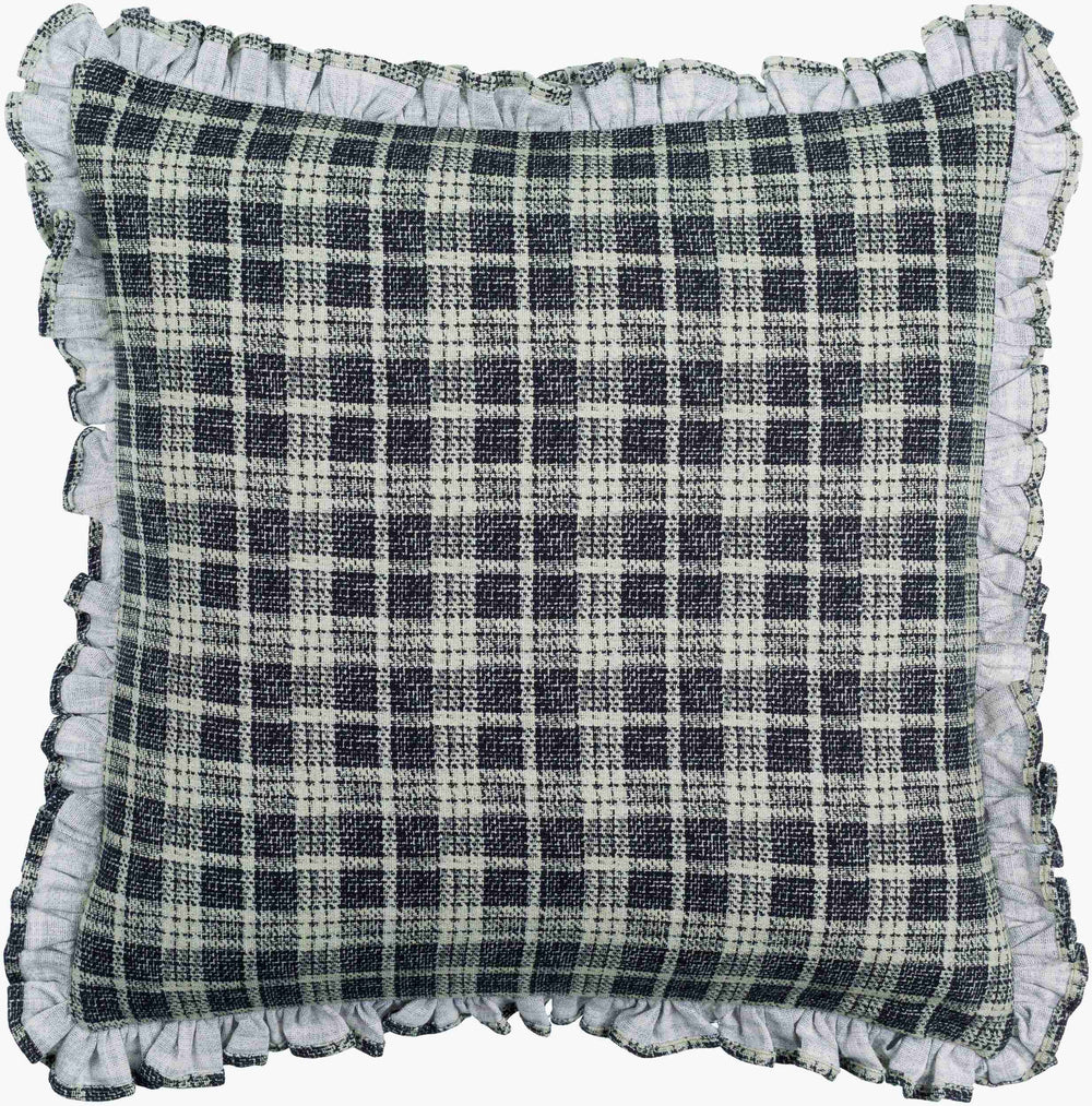 Surya Louisville Cotton Accent Pillow - 18" X 18" Cozy Cottage Charm For Your Home Decor Style Upgrade Black Cotton,Cotton Luv003-1818