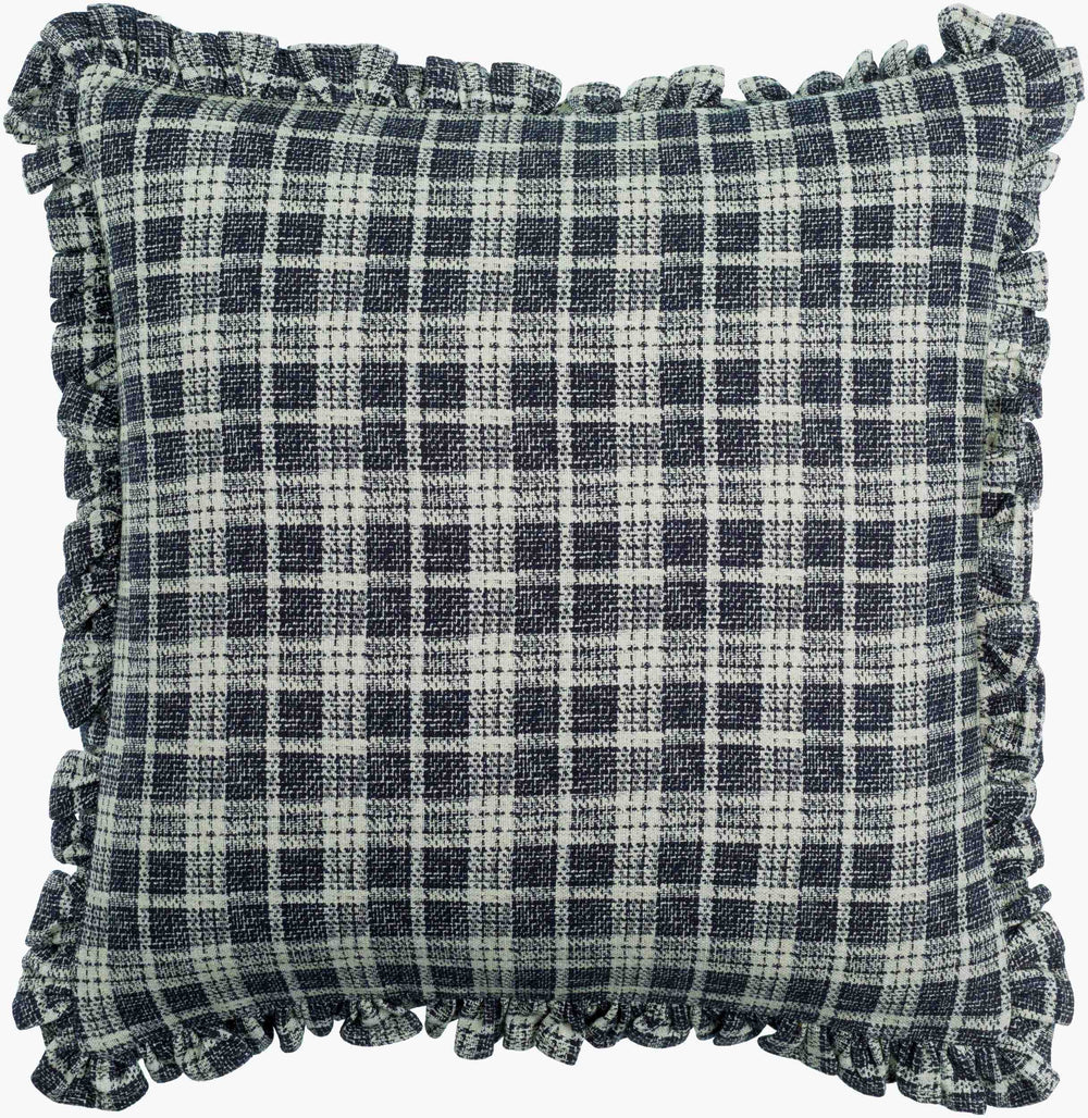 Surya Louisville Cotton Accent Pillow - 18" X 18" Cozy Cottage Charm For Your Home Decor Style Upgrade Black Cotton,Cotton Luv003-1818