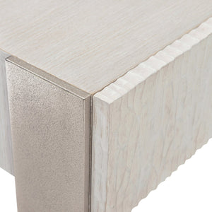 Bernhardt Bernhardt Solaria Rustic Modern 1-Drawer Nightstand With Usb, Weathered Bone Veneer & Nickel Tripod Legs 310232