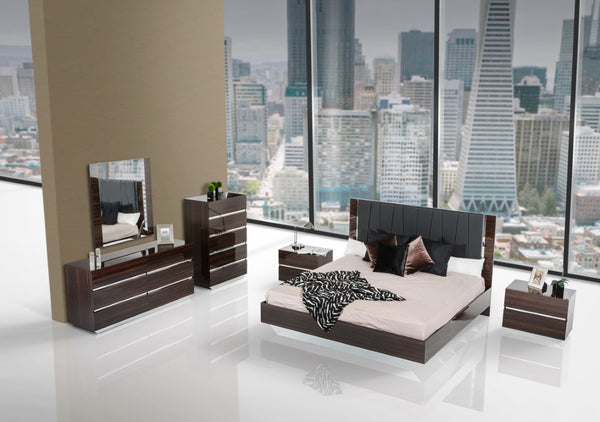 VIG Furniture Luxor Italian Modern Ebony Mirror — High-Gloss Ebony Veneer, Italian Craftsmanship, 39"X45" Stylish Wall Accent VGACLUXOR-MIR-EBN