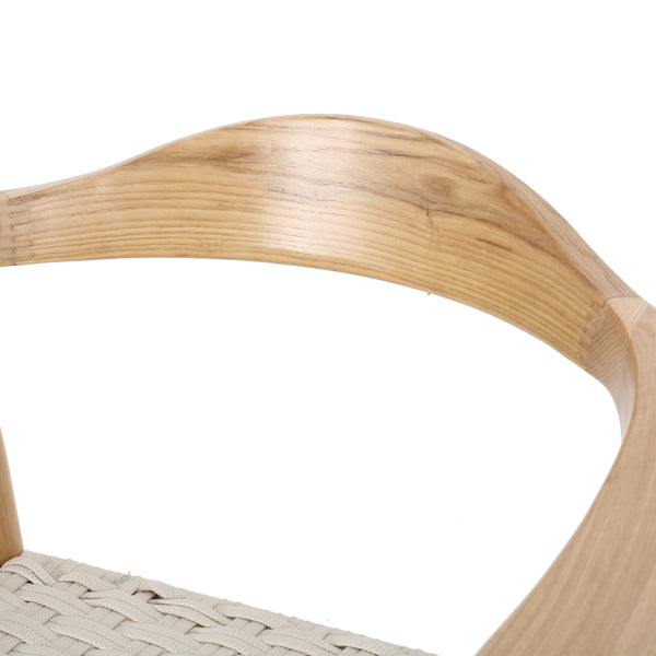 English Elm Christopher Knight Home® - ARM Chair White Woven Rope Mid-Century Modern Club Chair with Ash Wood Frame, Durable Comfort 66144.00