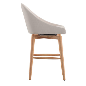 Homelegance By Top-Line Montague Mid-Century Wood Swivel Counter Height Stools (Set of 2) Beige Rubberwood