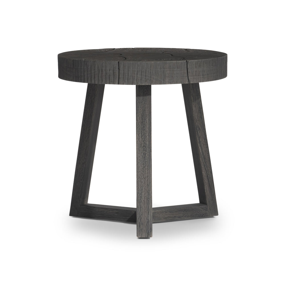 Bernhardt Bernhardt Kaya Outdoor Side Table With Sliced Teak Top & Suar Wood Base, Smoked Truffle Finish X08127