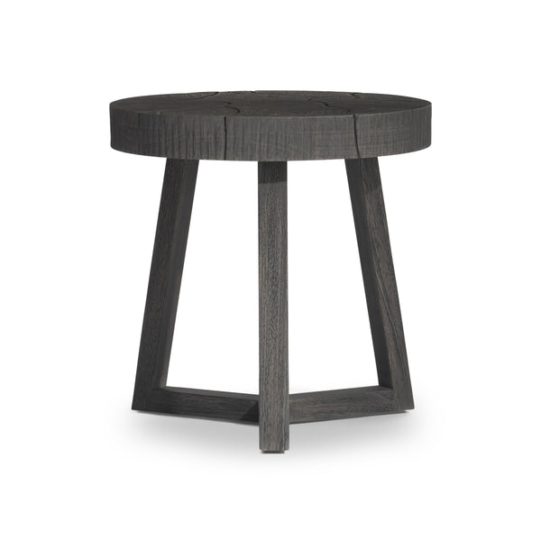 Bernhardt Bernhardt Kaya Outdoor Side Table With Sliced Teak Top & Suar Wood Base, Smoked Truffle Finish X08127