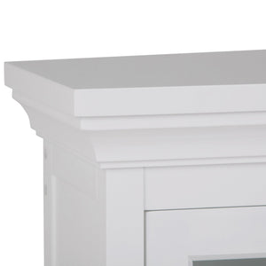 English Elm Avington Two Door Wall Cabinet With Adjustable Shelf & Open Cubbies - Stylish Pure White Storage Solution B136P158503