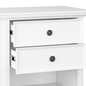 English Elm Amherst Bedside Table - Handcrafted White Storage Solution With Classic Charm & Versatile Style B136P158371