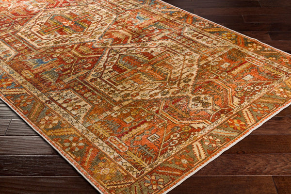 Livabliss Lavable Bohemian Global Machine Woven Polyester Rug for Entryways and High Traffic Areas Rust, Red 2'7" x 4' LVB2300-264